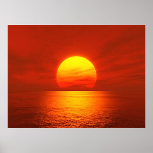 Poster rouge du coucher du soleil (Devant)
