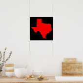 Poster Rouge et noir brillant Texas (Cuisine)