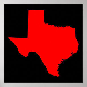 Poster Rouge et noir brillant Texas