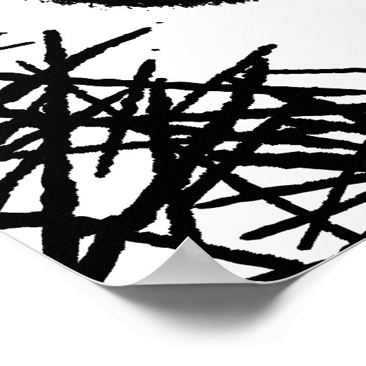 Poster Rouge et noir moderne Abstrait (Coin)