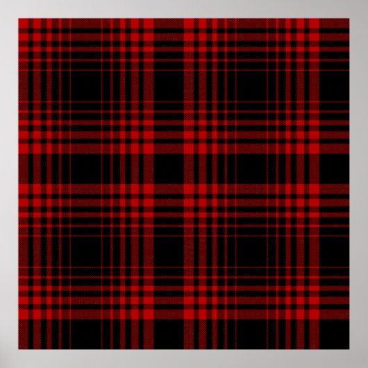 Poster Rouge et noir tartan plaid écossais patte transpar (Devant)