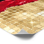 Poster Rouge et or Glam Larmes Bonne année (Coin)