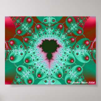 Poster Rouge et vert Mandelbrot
