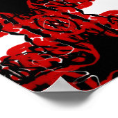 Poster Rouge Éternel Abstrait Peinture Acrylique Fluid Ar (Coin)