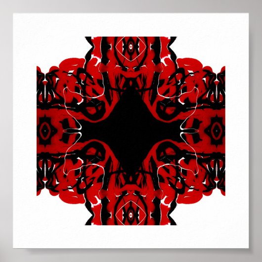 Poster Rouge Éternel Abstrait Peinture Acrylique Fluid Ar (Devant)