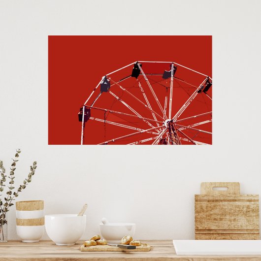 Poster rouge Ferris Wheel (Cuisine)