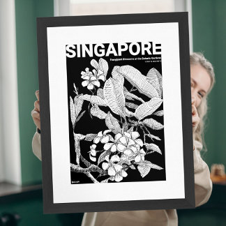 Poster Rouge Fleur Sauvage Bohème Terre Cuite Florale