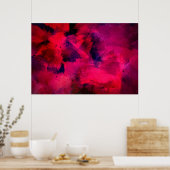 Poster Rouge foncé et violet Gras & Abstrait moderne (Cuisine)