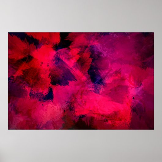 Poster Rouge foncé et violet Gras & Abstrait moderne (Devant)