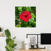 Poster rouge Hibiscus (Bureau à domicile)