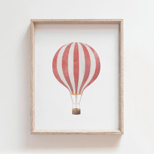 Poster rouge Hot Air Balloon Nursery Decor