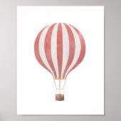 Poster rouge Hot Air Balloon Nursery Decor (Devant)