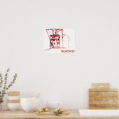POSTER ROUGE INACHEVÉ (Cuisine)