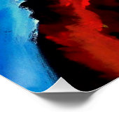 Poster Rouge jaune bleu bleu Abstrait expressionnisme (Coin)