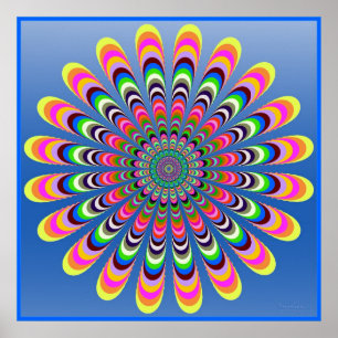 Poster Rouge jaune brillant de vert bleu