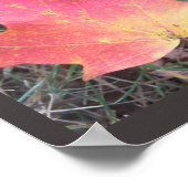 Poster rouge jaune feuille d'automne (Coin)