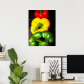 Poster Rouge jaune vert (Bureau à domicile)
