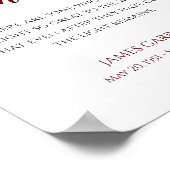 Poster Rouge Le feu reste Citation Service Memorial (Coin)