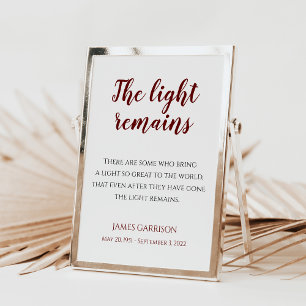 Poster Rouge Le feu reste Citation Service Memorial Poste