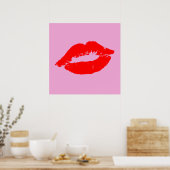 Poster Rouge lèvres Kiss Mod Pop Art Personnalisé Couleur (Cuisine)