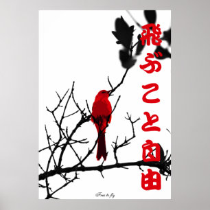 Poster Rouge libre de voler