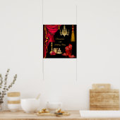 Poster Rouge Luxe Womans Gold Black (Cuisine)