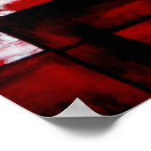 Poster rouge moderne Oriental Abstrait (Coin)