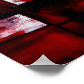 Poster rouge moderne Oriental Abstrait (Coin)