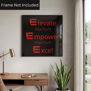 Poster Rouge & Noir Élever Autonomiser Exceller Motivatio
