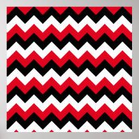 Rouge Noir et Blanc Zigzag