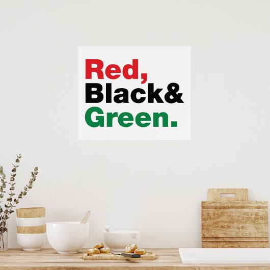Poster Rouge, Noir et Vert. (Cuisine)