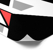 Poster Rouge Noir Gris Charbon Blanc Design géométrique (Coin)