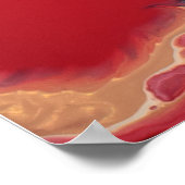 Poster Rouge Noir Or Fluide Marbre Acrylique Art Abstrait (Coin)