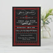 Poster rouge & noir Style Mariage Invitations (Debout devant)