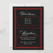 Poster rouge & noir Style Mariage Invitations (Dos)