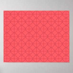 Poster Rouge pastel, cool, tendance, illustration décorat