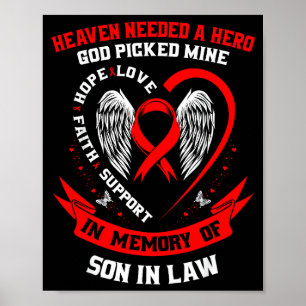 Poster Rouge Perte De Gendre Maladie Cardiaque Sensibilis