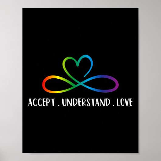 Poster Rouge Plutôt Autisme Infini Accepter Comprendre L' (Devant)