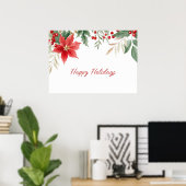 Poster rouge Poinsettia Christmas Holiday (Bureau à domicile)