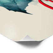 Poster Rouge Poinsettia Mistletoe Nom du bébé Photo Noël (Coin)