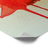 Poster Rouge Poppies fluide aquarelle moderne fleur (Coin)