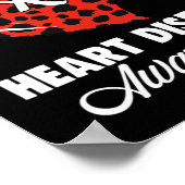 Poster Rouge pour les femmes Mois de sensibilisation aux  (Coin)