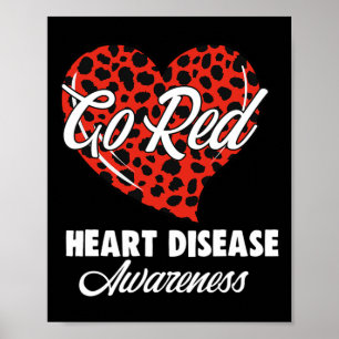 Poster Rouge pour les femmes Mois de sensibilisation aux