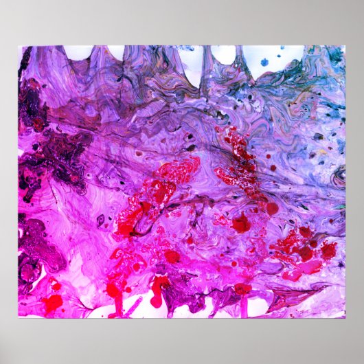 Poster Rouge rose bleu violet Art moderne Abstrait tendan (Devant)