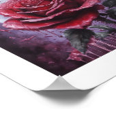Poster rouge Rose de sang-lune (Coin)