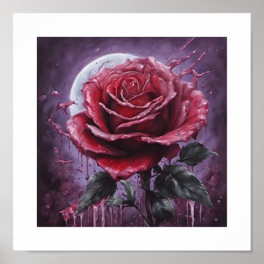 Poster rouge Rose de sang-lune (Devant)