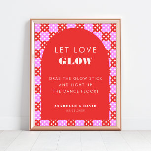 Poster Rouge rose Laisser l'amour Llow Dance Floor Mariag