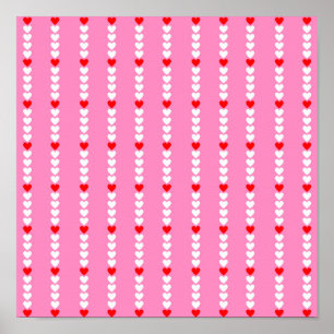 Poster Rouge rose mou simple Cardiaque Motif Y2K