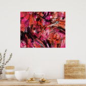 Poster Rouge rose noir Abstrait expressionniste Mur Art (Cuisine)