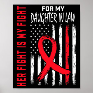 Poster Rouge Sa Fille De Combat En Droit Maladie Cardiaqu
